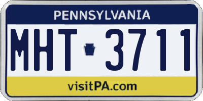 PA license plate MHT3711