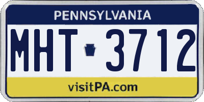 PA license plate MHT3712