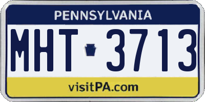 PA license plate MHT3713
