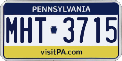 PA license plate MHT3715