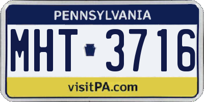 PA license plate MHT3716