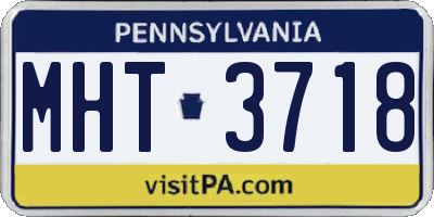 PA license plate MHT3718