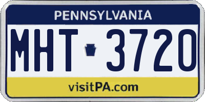 PA license plate MHT3720