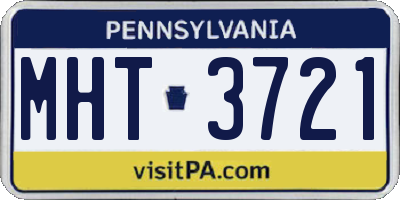 PA license plate MHT3721