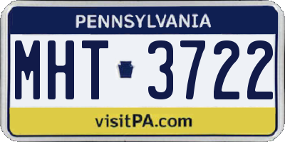 PA license plate MHT3722