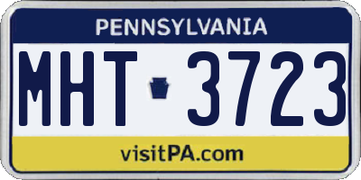 PA license plate MHT3723