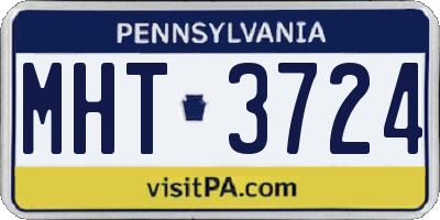PA license plate MHT3724