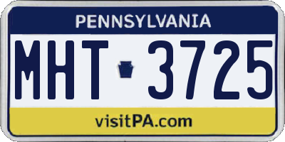 PA license plate MHT3725