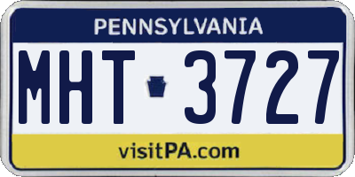 PA license plate MHT3727