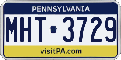 PA license plate MHT3729