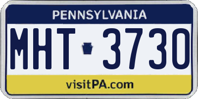 PA license plate MHT3730