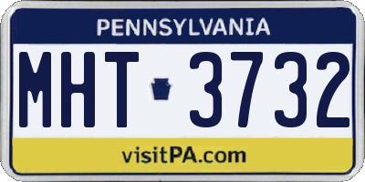 PA license plate MHT3732