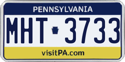 PA license plate MHT3733