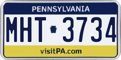 PA license plate MHT3734