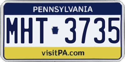 PA license plate MHT3735