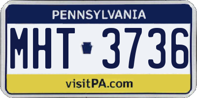 PA license plate MHT3736