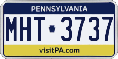 PA license plate MHT3737