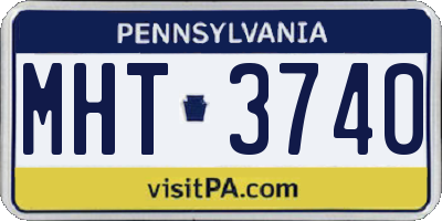 PA license plate MHT3740