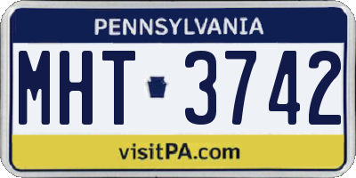 PA license plate MHT3742