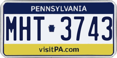 PA license plate MHT3743