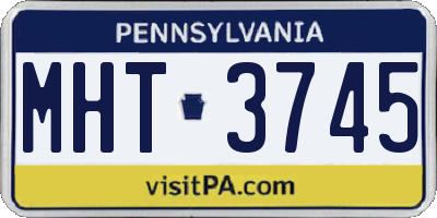 PA license plate MHT3745