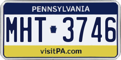 PA license plate MHT3746