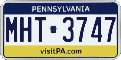 PA license plate MHT3747