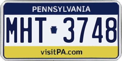 PA license plate MHT3748