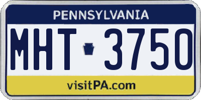 PA license plate MHT3750
