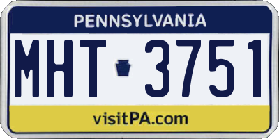 PA license plate MHT3751