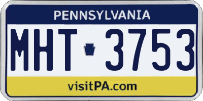 PA license plate MHT3753