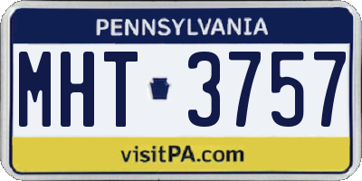 PA license plate MHT3757