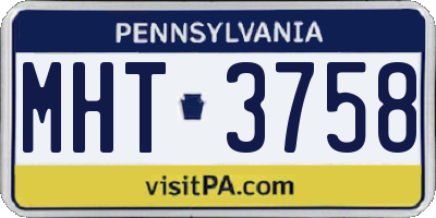PA license plate MHT3758