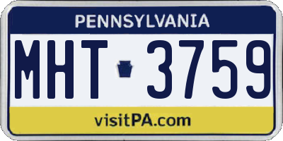 PA license plate MHT3759
