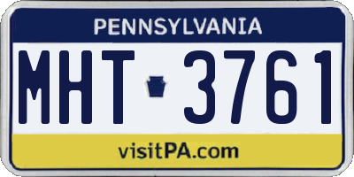 PA license plate MHT3761