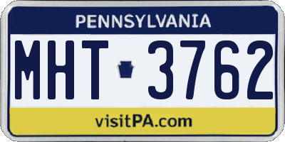 PA license plate MHT3762