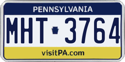 PA license plate MHT3764