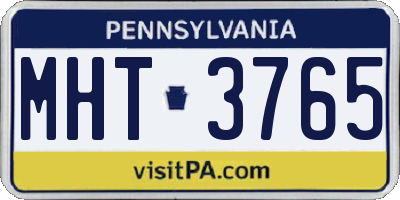 PA license plate MHT3765
