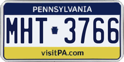 PA license plate MHT3766