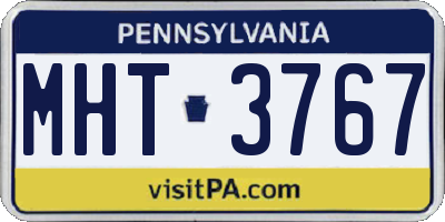 PA license plate MHT3767