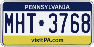 PA license plate MHT3768