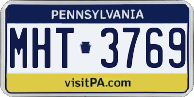PA license plate MHT3769