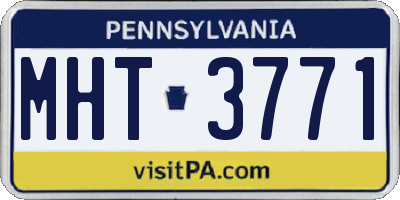 PA license plate MHT3771