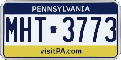 PA license plate MHT3773