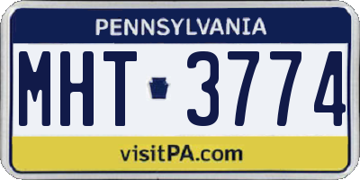 PA license plate MHT3774