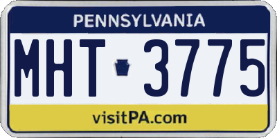 PA license plate MHT3775