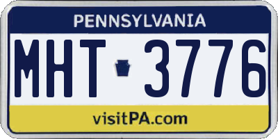 PA license plate MHT3776