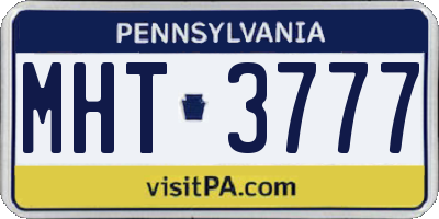 PA license plate MHT3777