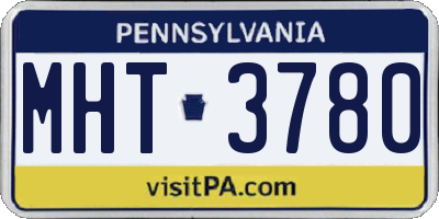 PA license plate MHT3780
