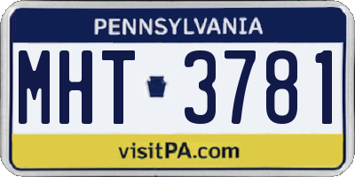 PA license plate MHT3781